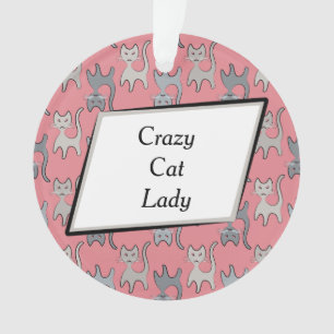 Retro Katzen-grafisches Muster-Grau Ornament