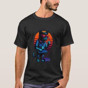Retro-Katzen-Server-Konnektivitätsfähigkeiten-Netz T-Shirt