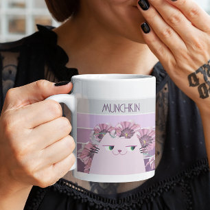 Retro-Katzen-Tasse mit Blumenmuster Kaffeetasse