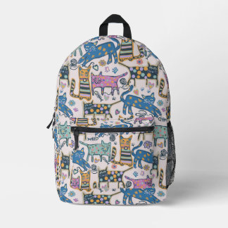 Retro-Katzendesign Bedruckter Rucksack