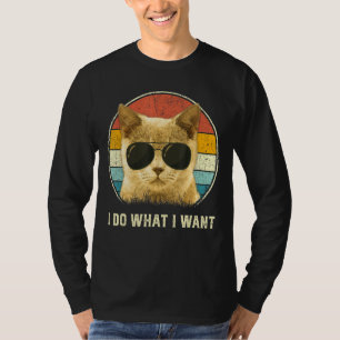 Retro Katzenliebhaber Ich tue, was ich Katze Gewol T-Shirt