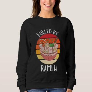 Retro Kawaii Axolotl Fueled By Ramen Vintage Ramen Sweatshirt