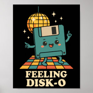 Retro Kawaii Diskette Retro-Tech-Witz 80er 90er D Poster