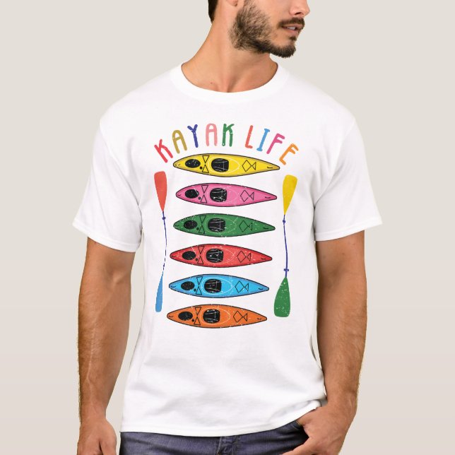 Retro Kayak Life T-Shirt (Vorderseite)