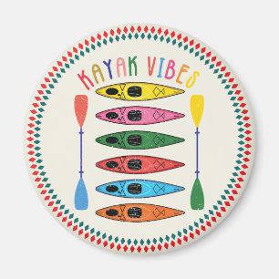 Retro Kayak Vibes Kayaking Magnet
