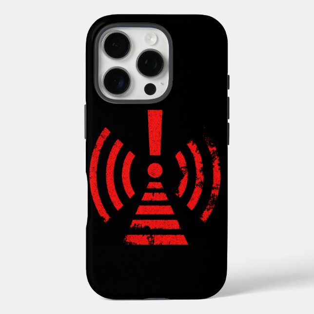 Retro Keep Back Energy Warning Symbol iPhone 16 Pro Hülle (Rückseite)