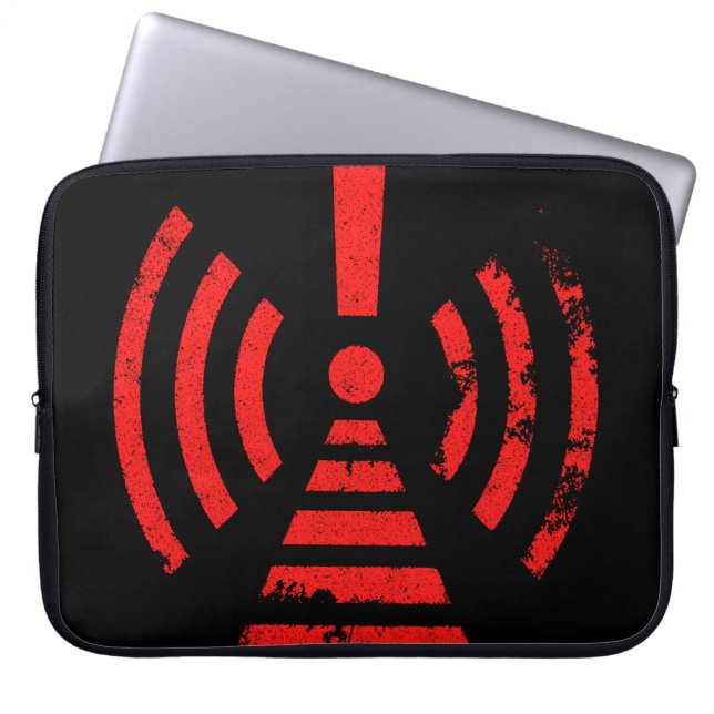 Retro Keep Back Energy Warning Symbol Laptopschutzhülle (Vorderseite)