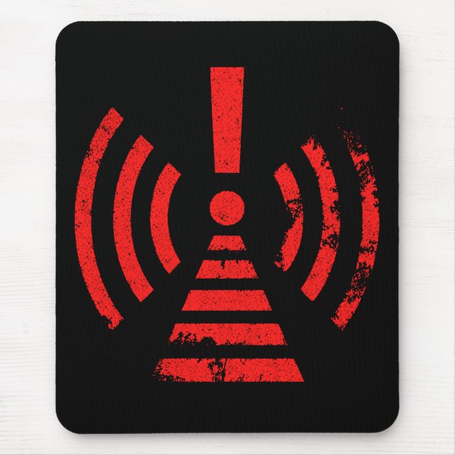Retro Keep Back Energy Warning Symbol Mousepad (Vorne)