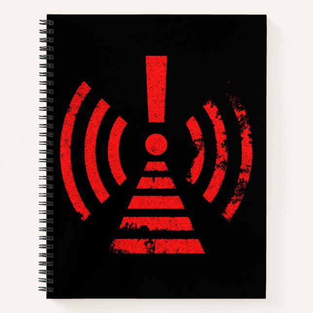 Retro Keep Back Energy Warning Symbol Notizbuch (Vorderseite)