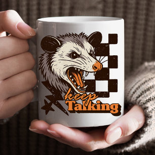 Retro Keep Talking Wilde Possum: Wütendes Wildtier Kaffeetasse