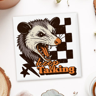 Retro Keep Talking Wilde Possum: Wütendes Wildtier Magnet