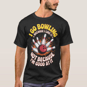 Retro-Kegelspiel mit humorvollem Kegelspieler T-Shirt