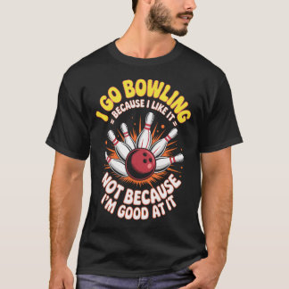 Retro-Kegelspiel mit humorvollem Kegelspieler T-Shirt