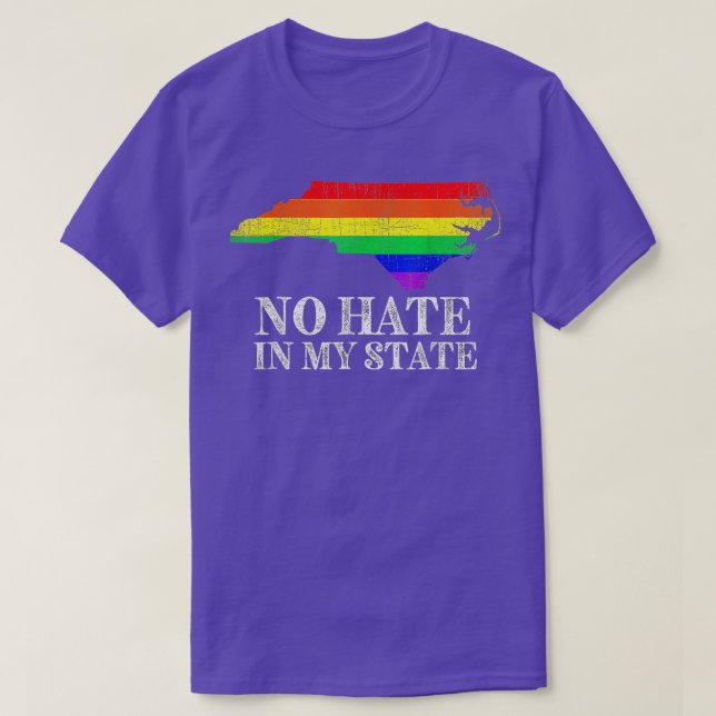 Retro Kein Hass in meinem Staat Rainbow North Cali T-Shirt (Design vorne)