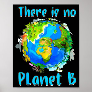 Retro Kein Planet Klimawandel Erde B Rette die Nat Poster