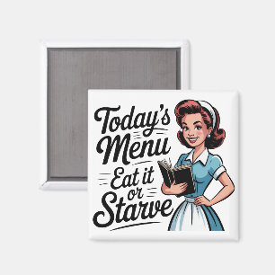 Retro-Kellnerin 1950er Jahre – Vintage-Diner-Küche Magnet