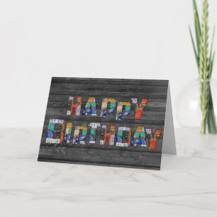 Retro-Kennzeichen-Geburtstag Karte