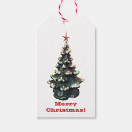 Retro-Keramik Weihnachtsbaum Geschenkanhänger