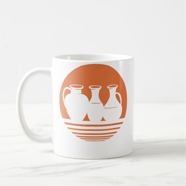 Retro-Keramikvasen-Töpferei Kaffeetasse (Links)