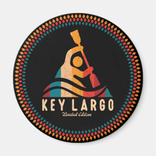 Retro Key Largo Kayaking Magnet