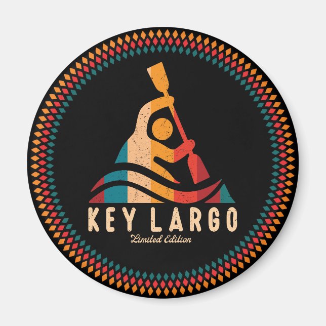 Retro Key Largo Kayaking Magnet (Vorne)