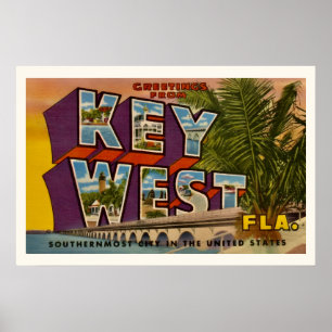 Retro Key West Florida 20x30 Postkarten-Druck Poster