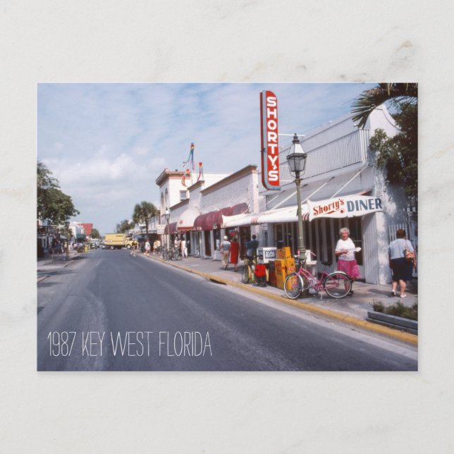 Retro Key West Florida Postkarte (Vorderseite)