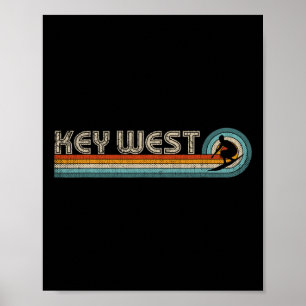 Retro Key West Florida Surfen Tee Key West Poster
