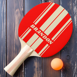 Retro-Kherry-Board-Streifen mit Namen Tischtennis Schläger