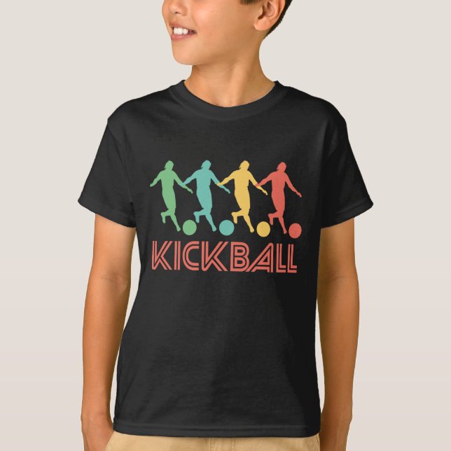 Retro Kickball Pop-Kunst T-Shirt (Vorderseite)