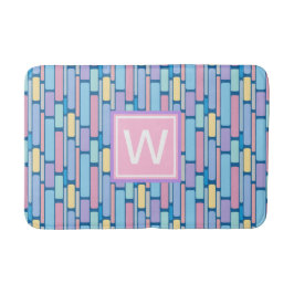 Retro Kids farbiges geometrisches Monogramm Badematte