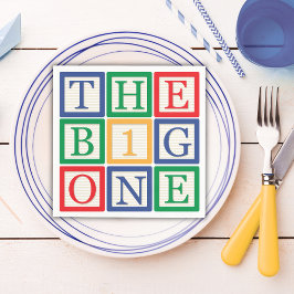 Retro Kids Party Decor for Baby Boy 1st Birthday Serviette