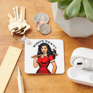 Retro Killer Housewife “Who’s Next?” Keychain Schlüsselanhänger