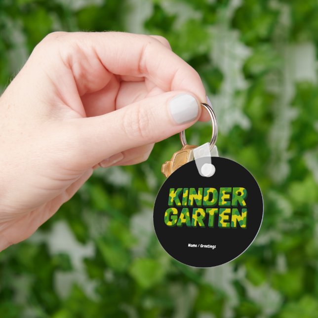 Retro Kindergarten Boys Teacher Camouflage Funny Schlüsselanhänger (Hand)