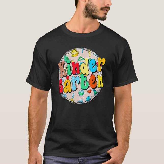 Retro Kindergarten Girls Boys Teacher Team Kinder T-Shirt (Vorderseite)