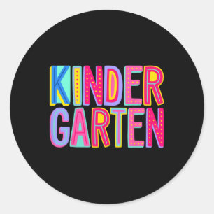 Retro Kindergarten Rainbow Vibes Teacher Kids CT Runder Aufkleber