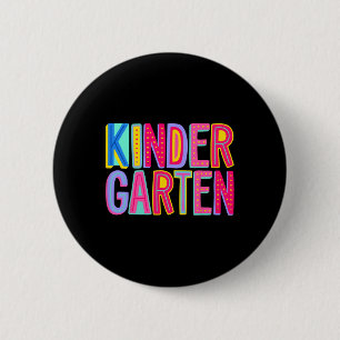 Retro Kindergarten Regenbogen Stimmung Lehrer Kind Button