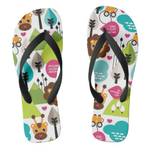 Retro-Kindersafari-Löwe Flip Flops