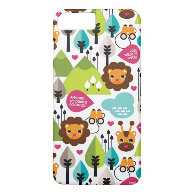 Retro Kindersafari-Löwewild lebende tiere Case-Mate iPhone Hülle (Rückseite)