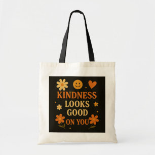 Retro Kindness Tote Bag - "Freundlichkeit sieht gu Tragetasche