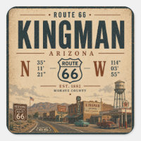 Rétro Kingman Arizona Route 66 Autocollant