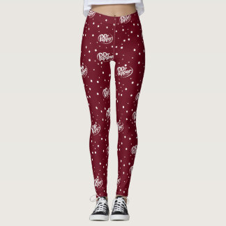 Retro Kirsch-Cola-Muster | Burgunderrote Tupfen Leggings