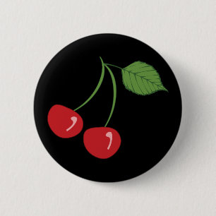 Retro Kirschen Button