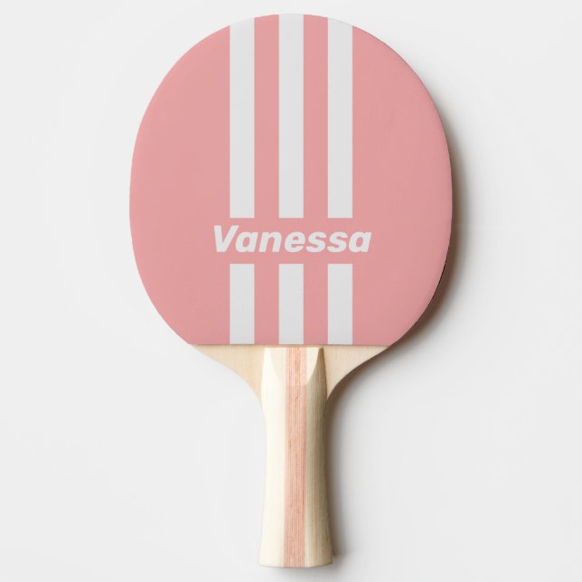 Retro Kiss Three Pin Stripes with Name Tischtennis Schläger (Vorderseite)