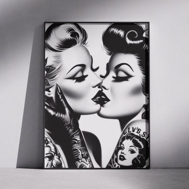 Retro Kissing Pin-ups Poster (Von Creator hochgeladen)