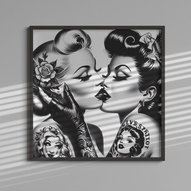 Retro Kissing Pin-ups Poster (Von Creator hochgeladen)