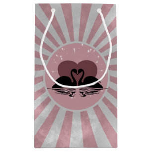 Retro Kissing Swans Kleine Geschenktüte