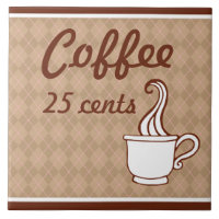 Retro Kitchen Coffee Shop Trivet Tile Geschenk