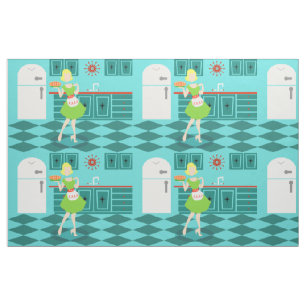 Retro Kitchen Fabric Stoff