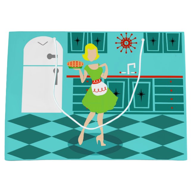 Retro Kitchen Geschenktasche Große Geschenktüte (Vorderseite)